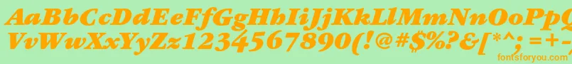 GaramondbookcBolditalic Font – Orange Fonts on Green Background