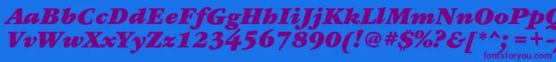 GaramondbookcBolditalic Font – Purple Fonts on Blue Background