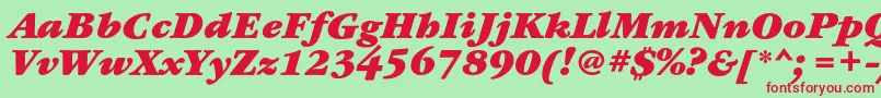 GaramondbookcBolditalic Font – Red Fonts on Green Background