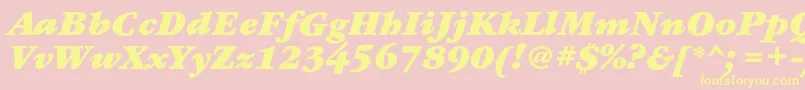 GaramondbookcBolditalic Font – Yellow Fonts on Pink Background