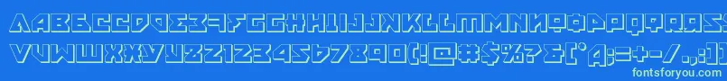 Fonte Nyet3D – fontes verdes em um fundo azul