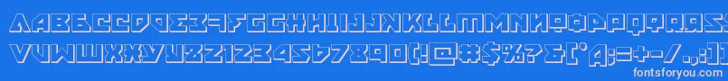 Fonte Nyet3D – fontes rosa em um fundo azul