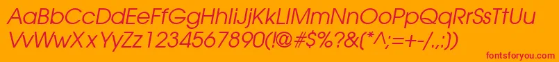 ModerneItalic Font – Red Fonts on Orange Background