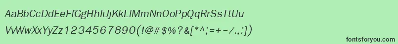 フォントFreesiaupcItalic – 緑の背景に黒い文字