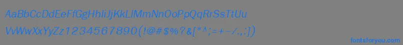 フォントFreesiaupcItalic – 灰色の背景に青い文字