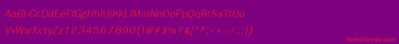 FreesiaupcItalic Font – Red Fonts on Purple Background