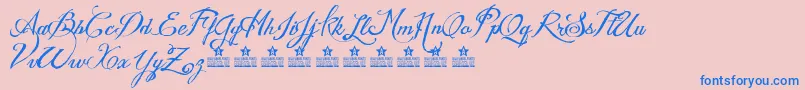 WeddingNightmaresPersonalUse Font – Blue Fonts on Pink Background