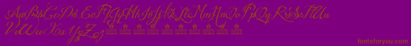 WeddingNightmaresPersonalUse-Schriftart – Braune Schriften auf violettem Hintergrund