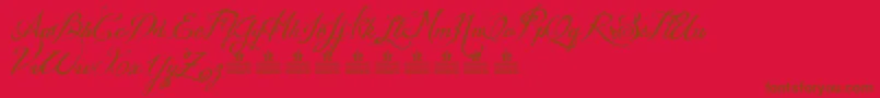 WeddingNightmaresPersonalUse Font – Brown Fonts on Red Background