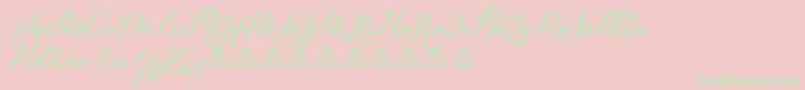 WeddingNightmaresPersonalUse-Schriftart – Grüne Schriften auf rosa Hintergrund