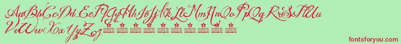 WeddingNightmaresPersonalUse Font – Red Fonts on Green Background