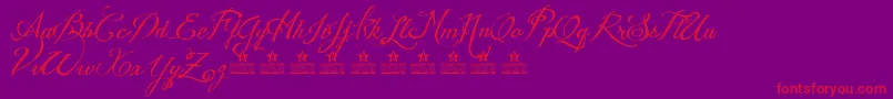 WeddingNightmaresPersonalUse Font – Red Fonts on Purple Background