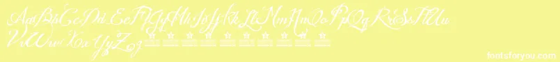 WeddingNightmaresPersonalUse Font – White Fonts on Yellow Background