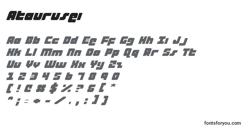 Czcionka Ataurusei – alfabet, cyfry, specjalne znaki