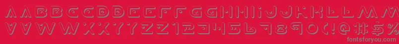 フォントPlanetXShadow – 赤い背景に灰色の文字