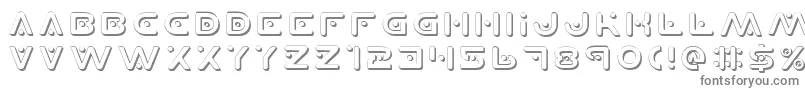 PlanetXShadow-fontti – harmaat kirjasimet valkoisella taustalla