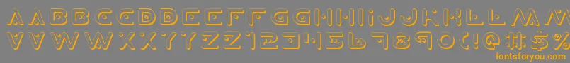 フォントPlanetXShadow – オレンジの文字は灰色の背景にあります。