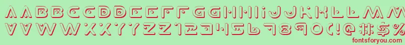 PlanetXShadow Font – Red Fonts on Green Background