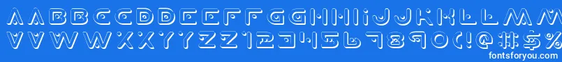 PlanetXShadow-Schriftart – Weiße Schriften auf blauem Hintergrund