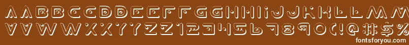 PlanetXShadow-Schriftart – Weiße Schriften auf braunem Hintergrund