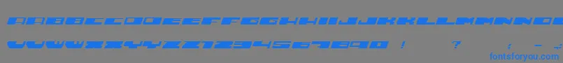 フォントHustle – 灰色の背景に青い文字