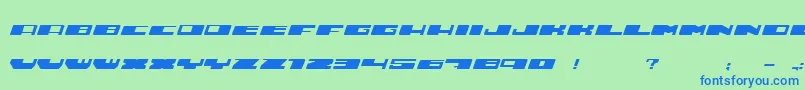 Hustle Font – Blue Fonts on Green Background