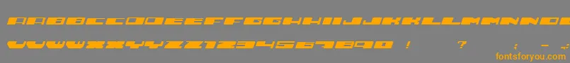 フォントHustle – オレンジの文字は灰色の背景にあります。