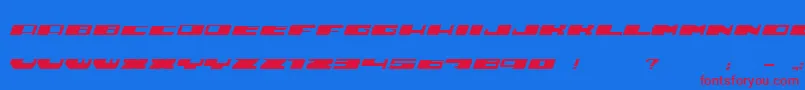 Hustle-Schriftart – Rote Schriften auf blauem Hintergrund