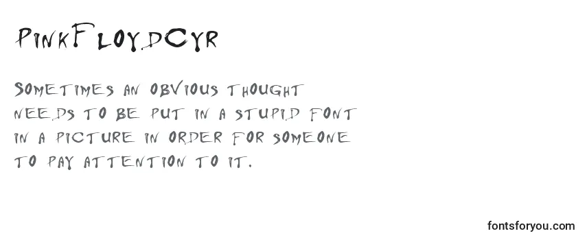 Review of the PinkFloydCyr Font