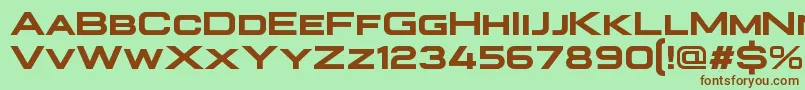PlateiaBold-fontti – ruskeat fontit vihreällä taustalla
