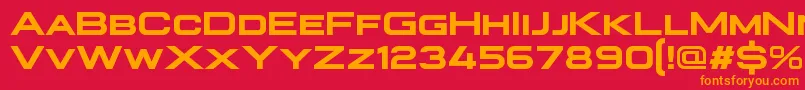 PlateiaBold Font – Orange Fonts on Red Background