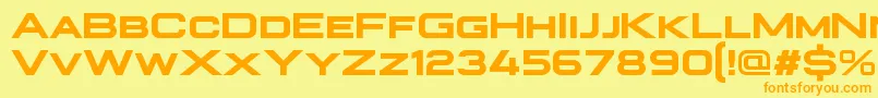 PlateiaBold Font – Orange Fonts on Yellow Background