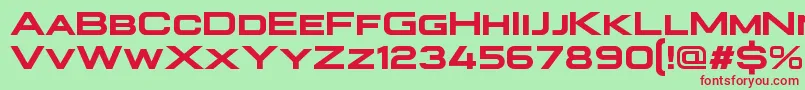 PlateiaBold-fontti – punaiset fontit vihreällä taustalla