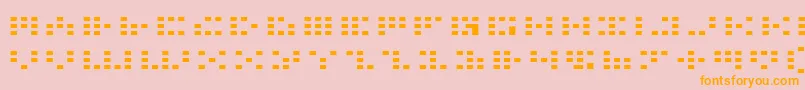 Icone-Schriftart – Orangefarbene Schriften auf rosa Hintergrund