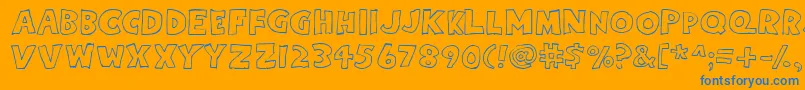 Eighty Percent Caps Outline Font – Blue Fonts on Orange Background