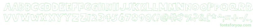 Fonte Eighty Percent Caps Outline – fontes verdes em um fundo branco