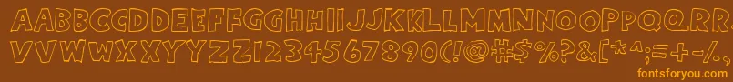 Eighty Percent Caps Outline Font – Orange Fonts on Brown Background