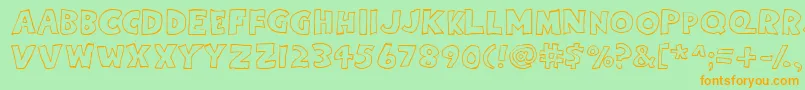 Eighty Percent Caps Outline Font – Orange Fonts on Green Background