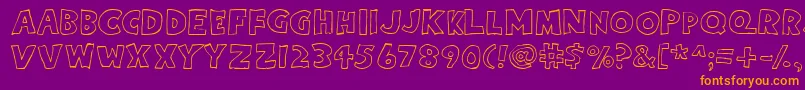 Eighty Percent Caps Outline Font – Orange Fonts on Purple Background