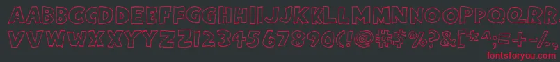 Eighty Percent Caps Outline Font – Red Fonts on Black Background