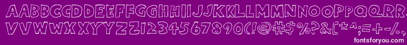 Eighty Percent Caps Outline Font – White Fonts on Purple Background