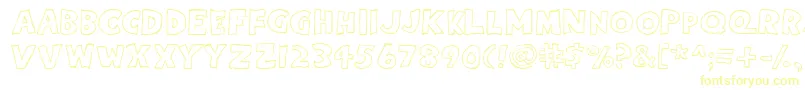 Eighty Percent Caps Outline Font – Yellow Fonts on White Background