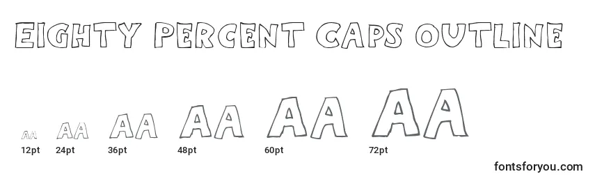 Größen der Schriftart Eighty Percent Caps Outline