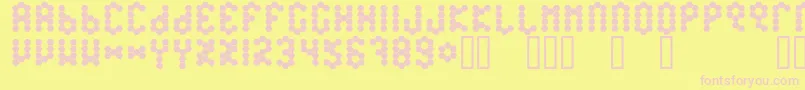 BeetypeFilled Font – Pink Fonts on Yellow Background