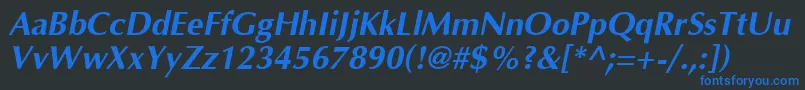 OptimaT Font – Blue Fonts on Black Background