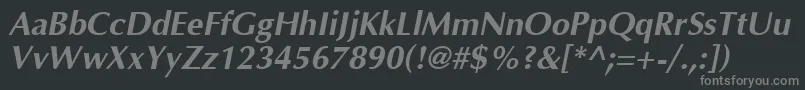 OptimaT Font – Gray Fonts on Black Background