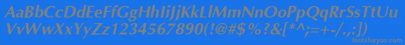 OptimaT Font – Gray Fonts on Blue Background