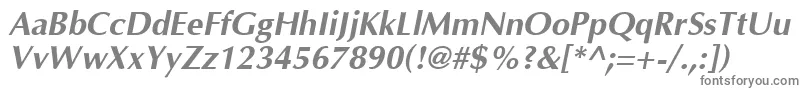 フォントOptimaT – 白い背景に灰色の文字