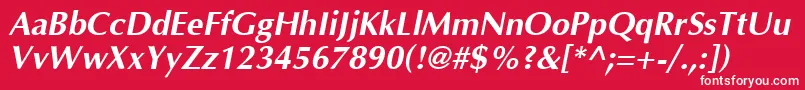 Czcionka OptimaT – białe czcionki na czerwonym tle