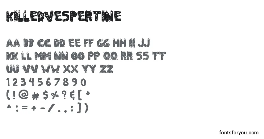 Шрифт KilledVespertine – алфавит, цифры, специальные символы
